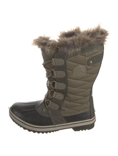 Pre-owned Sorel Nylon Fur Trim Snow Boots In Multi