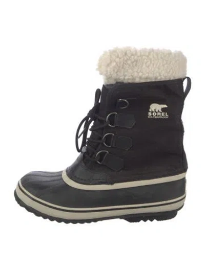 Pre-owned Sorel Nylon Lace-up Boots In Black
