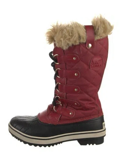 Pre-owned Sorel Nylon Lace-up Boots In Red