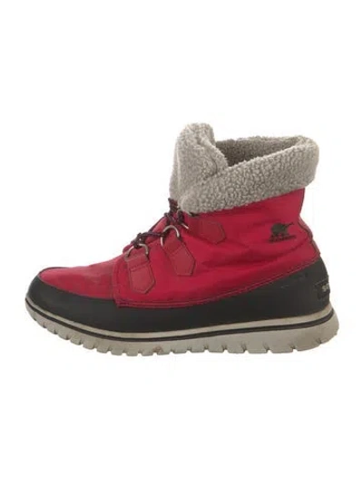 Pre-owned Sorel Nylon Lace-up Boots In Red