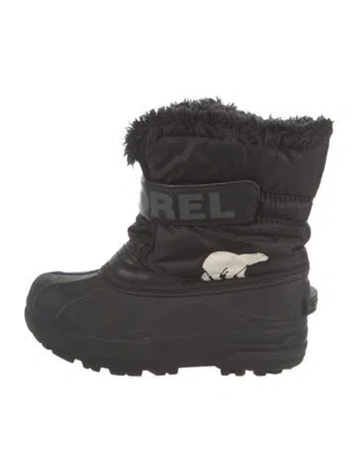 Pre-owned Sorel Nylon Printed Rain Boots In Black
