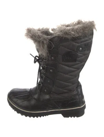 Pre-owned Sorel Nylon Snow Boots In Black