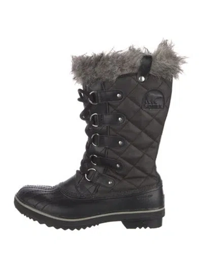 Pre-owned Sorel Nylon Snow Boots In Black