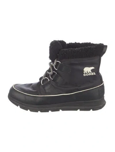 Pre-owned Sorel Nylon Snow Boots In Black