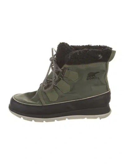 Pre-owned Sorel Nylon Snow Boots In Green