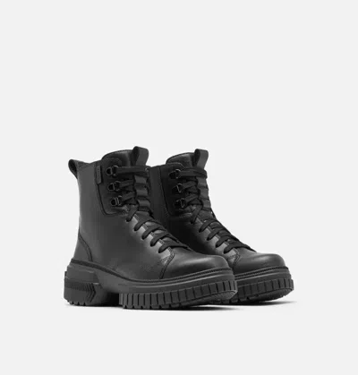 Sorel Ona Ave 2102151-blk Boots Women 10 Black Leather Waterproof Ankle Khd2050