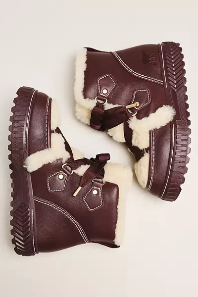 Sorel Ona Ave Alpine Faux Fur Sneakers In Brown