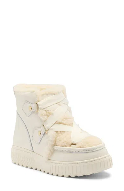 Sorel Ona Ave Alpine Lx Genuine Shearling Waterproof Boot In White