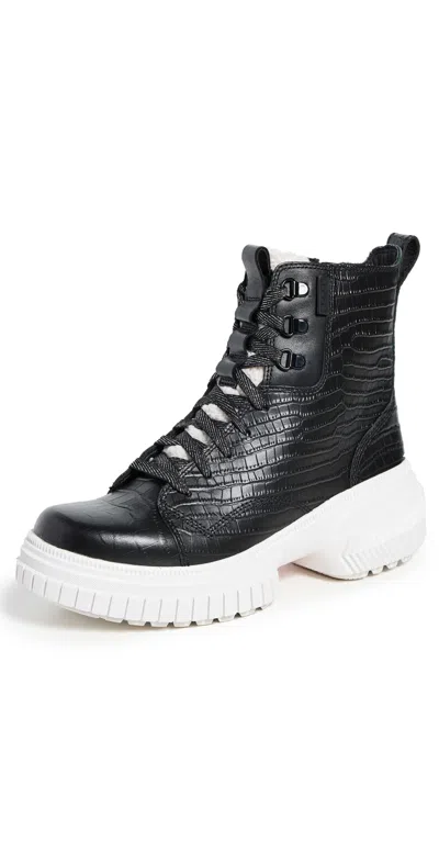 SOREL ONA AVE LACE LUX WATERPROOF BOOTS BLACK/CHALK