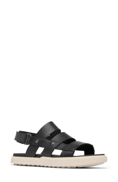 Sorel Ona Ave Slingback Sandal In Black,gum
