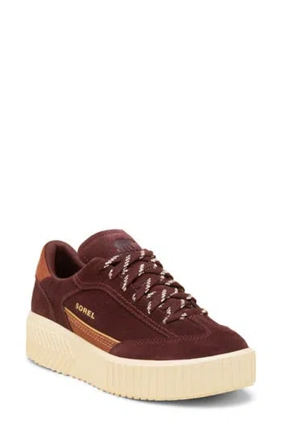Sorel Ona Ave T-toe Platform Sneaker In Burgundy