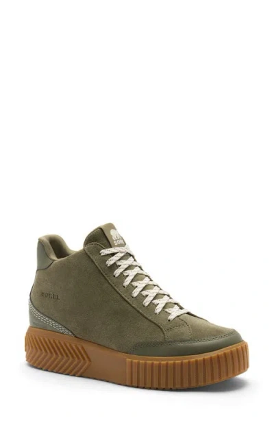 Sorel Ona Ave Waterproof Zip Mid Leather Sneaker In Green