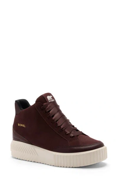 Sorel Ona Ave Waterproof Zip Mid Leather Sneaker In Red