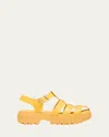Sorel Ona Embossed Leather Fisherman Sandals In Yellow Ray Pilsner
