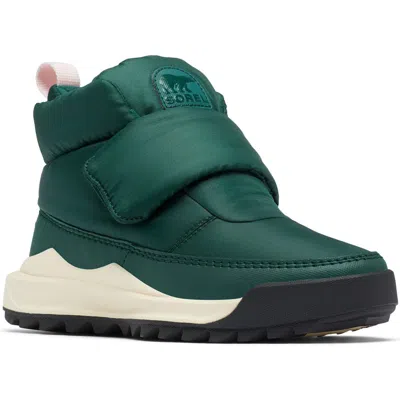 Sorel Ona Rmx Waterproof Puffy Strap Bootie In Midnight Teal/black