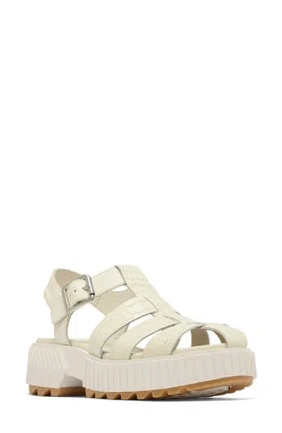 Sorel Ona Streetworks Platform Fisherman Sandal In Chalk/sea Salt