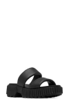 Sorel Ona Streetworks Platform Slide Sandal In Black/chalk