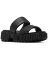 Sorel Ona Streetworks Platform Slide Sandal In Black,chalk