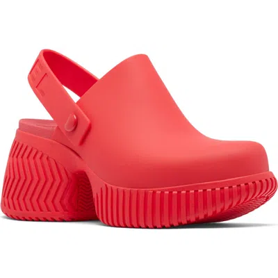 Sorel Ona Streetworks Slingback Platform Clog In Red Glo/sea Salt
