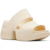 Sorel One Streetworks Platform Slide Sandal In Honey White/sea Salt