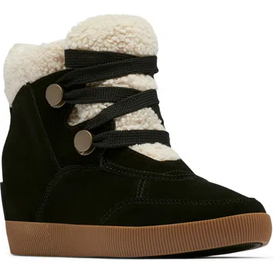 Sorel Out N About Faux Shearling Bootie In Black