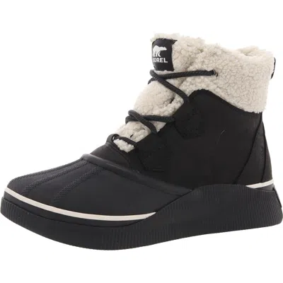 Sorel Out N About Iv Chillz Womens Faux Fur Lined Leather Winter & Snow Boots In Black