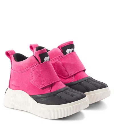 Sorel Kids' Out N About Iv Strap Suede Boots In Pink