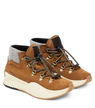 Sorel Kids' Out N About Leather Boots In Brown