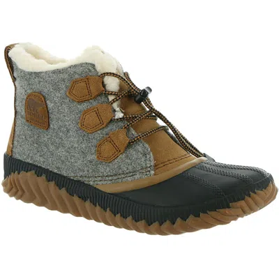 Sorel Out N About Plus Womens Suede Waterproof Winter Boots In Grey