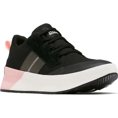 Sorel Out N About Waterproof Low Top Sneaker In Black/vintage Pink