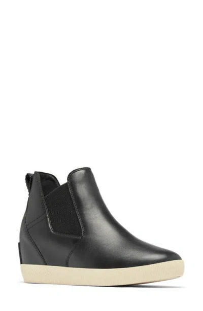 Sorel Out 'n' About Wedge Chelsea Boot In Black/bleached Ceramic