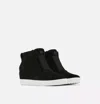Sorel Out N About Women's 9.5 Black Suede Pull On Waterproof Wedge Boots Khd2534