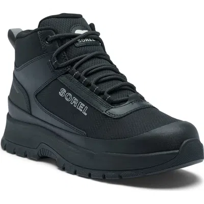 Sorel Outing Nw Mid Waterproof Leather Boot In Black/black