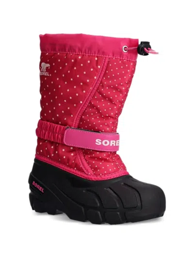 Sorel Polka-dot Strap Boots In Pink