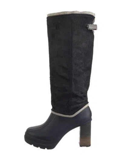 Pre-owned Sorel Ponyhair Boots In Blue