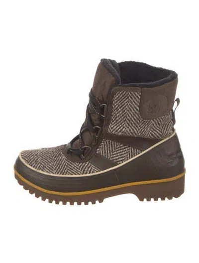 Pre-owned Sorel Printed Lace-up Boots In Brown