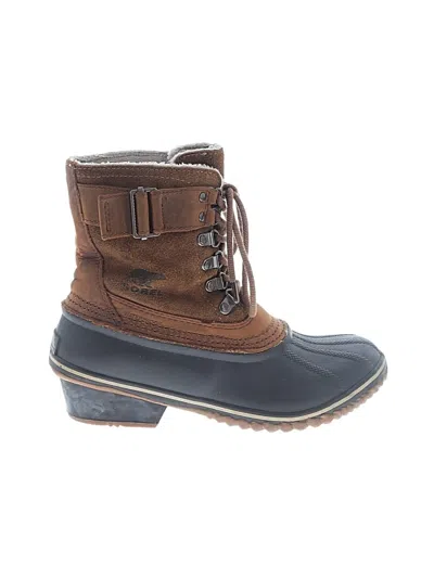 Pre-owned Sorel Rain Boots In Brown