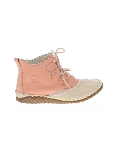 Pre-owned Sorel Rain Boots In Tan