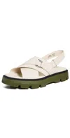 Sorel Rein Cb Crisscross Sandal In Chalk/utility Green