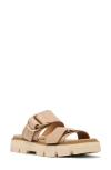 Sorel Rein Cb Platform Slide Sandal In Honest Beige,bleached Ceramic