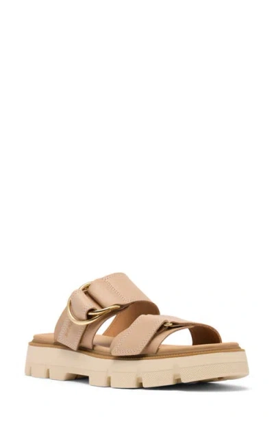 Sorel Rein Cb Platform Slide Sandal In Honest Beige,bleached Ceramic