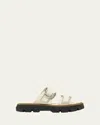 Sorel Rein Dual-grip Slide Sandals In Chalk Black