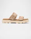 Sorel Rein Cb Platform Slide Sandal In Honest Beige Bleached
