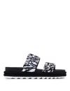 Sorel Roaming Two Strap Sandal In Black/white In Black