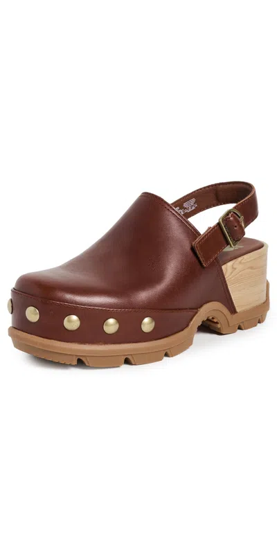 Sorel Roam'n Rvt Clogs Dark Auburn/gum 10 In Brown