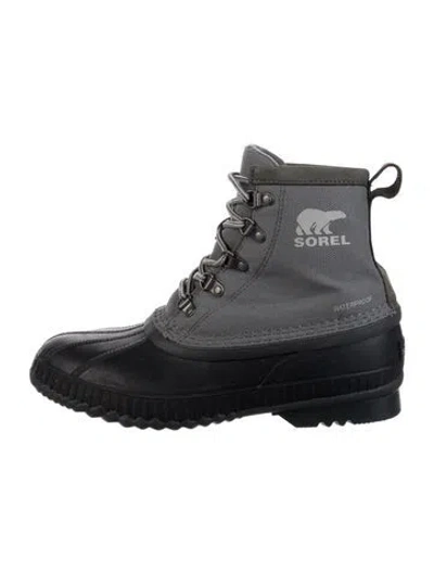 Pre-owned Sorel Rubber Graphic Print Boots In Gray
