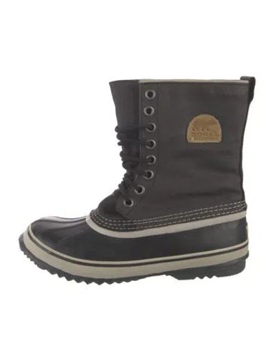 Pre-owned Sorel Rubber Lace-up Boots In Black