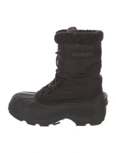 Pre-owned Sorel Rubber Mesh Accents Rain Boots In Black