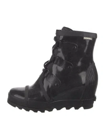 Pre-owned Sorel Rubber Rain Boots In Black
