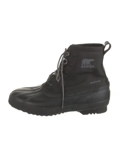 Pre-owned Sorel Rubber Rain Boots In Black